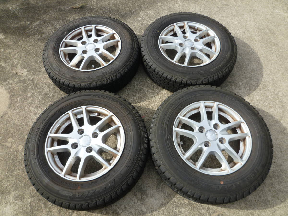 社外アルミホイール　グッドイヤー　アイスナビ　ZEA　155/80R13　4本　中古品_画像1