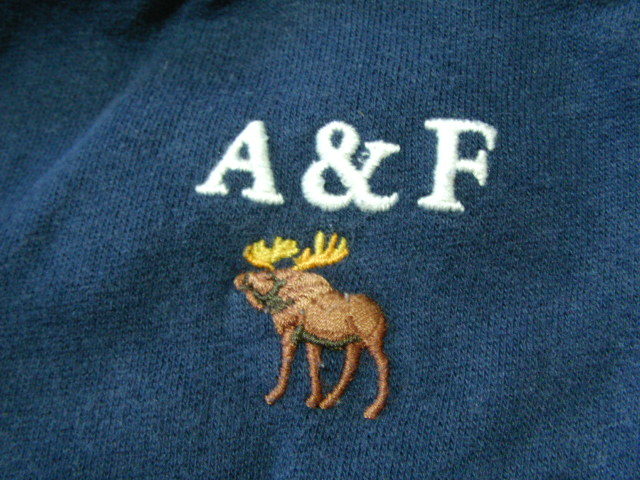 ssy7546 Abercrombie & Fitch アバクロ ■ スウェット ジョガーパンツ ■ ネイビー 無地 ウエストゴム ロゴ刺繍 Mサイズ_画像8