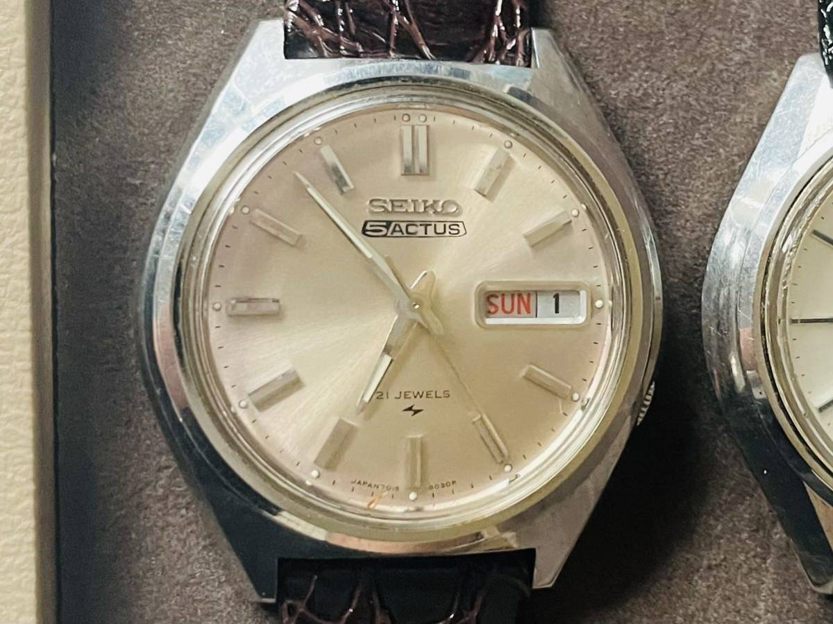 ☆1000円スタート☆　セイコー　アクタス　21石　23石　自動巻き　２本セット　　SEIKO　5ACTUS_画像2