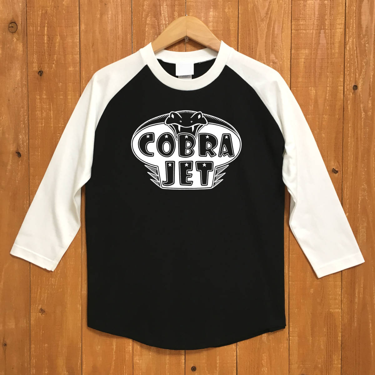 ■ COBRA JET ベースボールTシャツ■Lサイズ（ブラックxホワイト） FORD MUSTANG フォード　マスタング_画像1