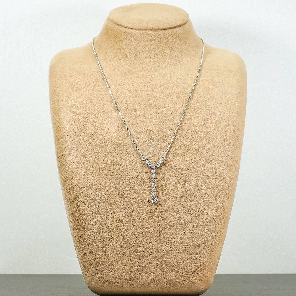 【1.00ct】PT900 PT850 6.4g 43cm プラチナ レディース ダイヤモンドペンダント ネックレス Diamond Pendant ユニセックス 仕上げ済_画像5