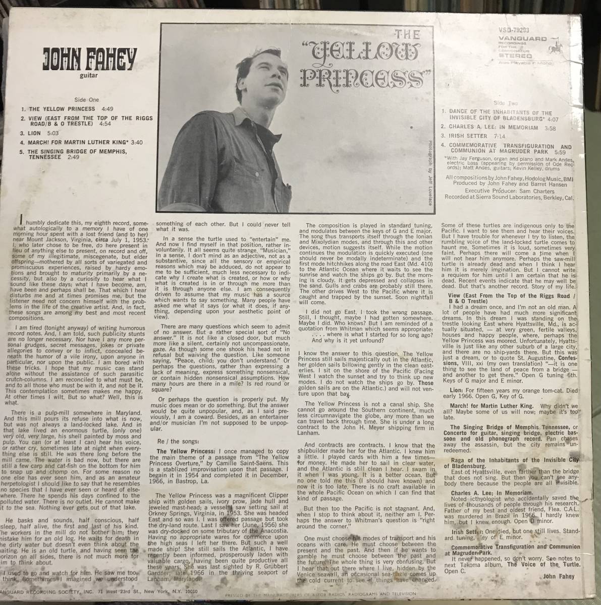 [LP] オーストラリア盤 John Fahey The Yellow Princess ジョン・フェイヒイ US Folk acoustic guitar フォーク アコギター アヴァンガード_画像2