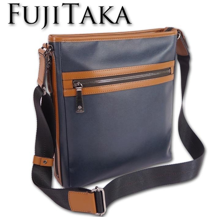 フジタカ FUJITAKA ショルダーバッグ ジャスパークラリーノデュエⅡ メンズ ネイビー 紺 新品 正規品 日本製 定価29,7000円 B5 軽量