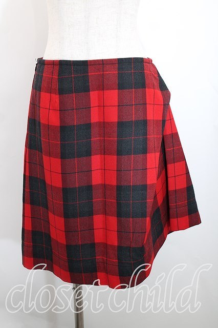 送料無料】【USED】Vivienne Westwood / タータンチェック変形スカート