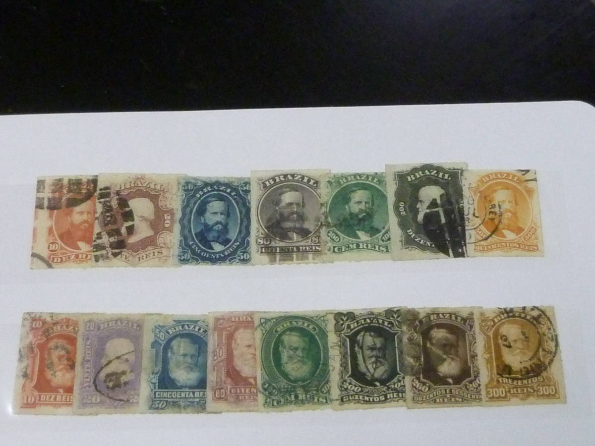 24　S　№3　ブラジル切手　1876-79年　SC#61-75　計15種　使用済　【SC評価 $204】