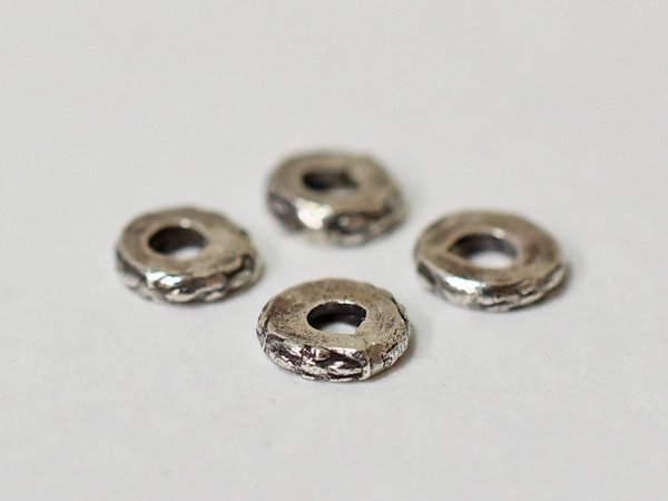 ●わくわく とんぼ玉★カレンシルバー刻印入円形ディスクビーズ4個セットG(Φ6.0mm) Silver925 銀 銀ビーズ【T21005G】【競】_画像1