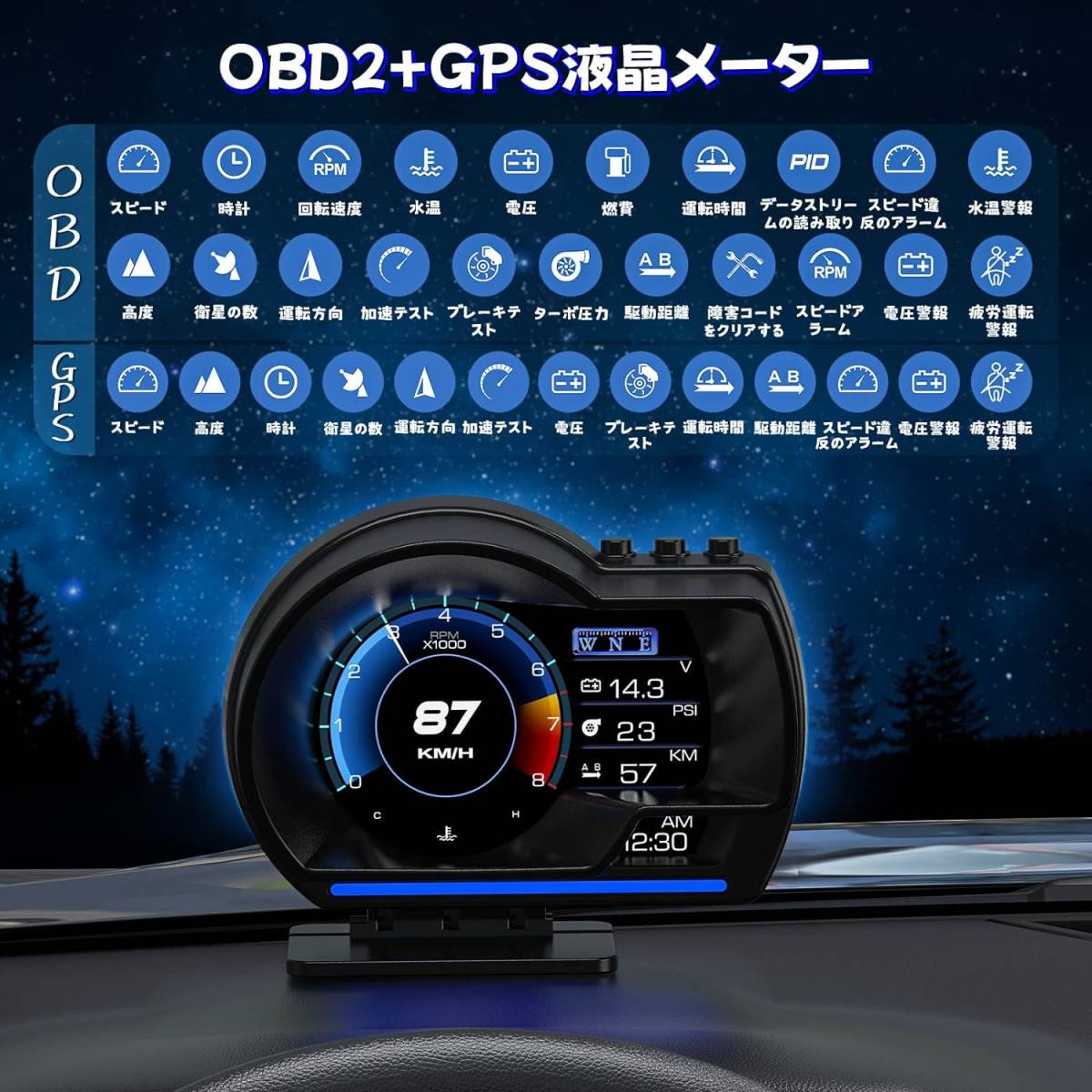 [ new goods ]HUD head up display OBD2+GPS mode speed meter breakdown diagnosis attaching multi meter speed excess warning 