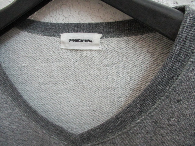 即決 2011AW UNDERCOVERISM アンダーカバーイズム 11AW PRINTED V-NECK SWEAT バタフライ 蝶々重ねプリント カレッジプリント スウェット_画像3