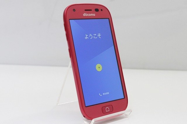 1円スタート docomo Fujitsu らくらくスマートフォン4 F-04J Android スマートフォン 残債なし 16GB レッド_画像1