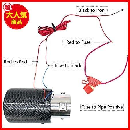【◆！最安値！◇】 ★Aデザイン-青★ マフラーカッター LED 軽自動車 下向き カーボン調 向き 調整可能 ライト付き 排気 パイプ 発光 光る_画像6