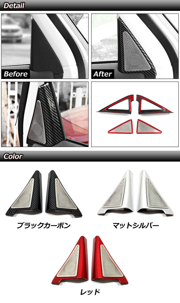 リアインナーピラーカバー ホンダ シビック FL系(FL1/FL4/FL5) タイプR可 ブラックカーボン ABS＆ステンレス製_画像2