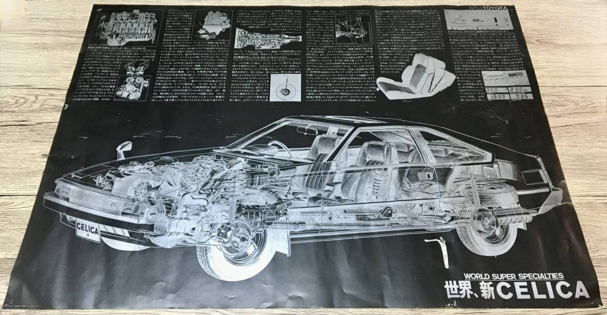 当時物　ポスター　TOYOTA CELICA XX 2800GT トヨタ　セリカ　ダブル　エックス　 約84.5cmx59.5cm　_画像2