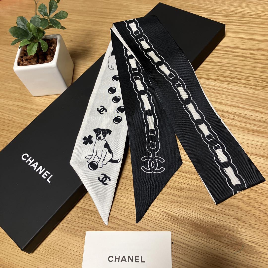 完成品 ワンちゃんデザイン!!シャネル 新作新品 ミニスカーフ CHANEL