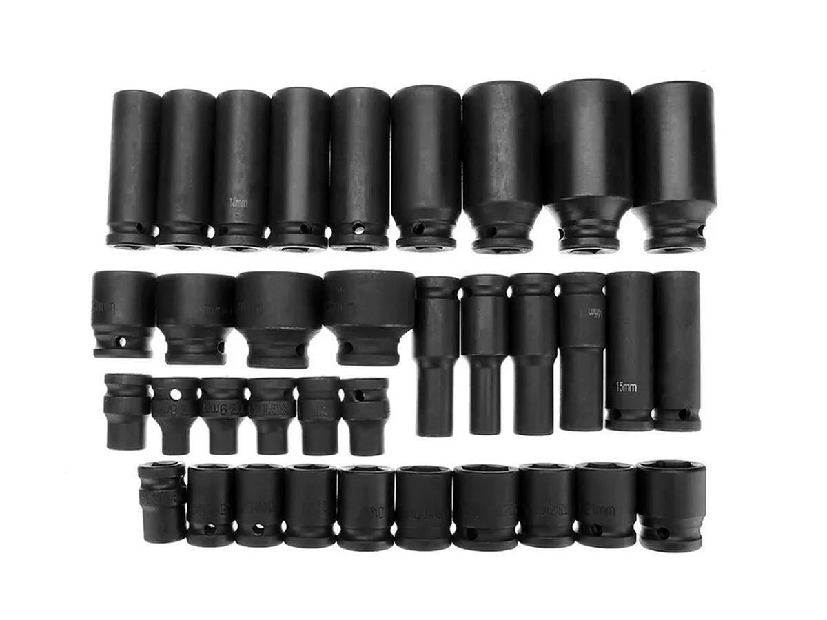  high quality 35 point impact socket Short 20 piece 8-24mm×1+27,30,32mm deep 15 piece 10,12-19mm×1+21,22,24,27,30,32 1/2 12.7mm