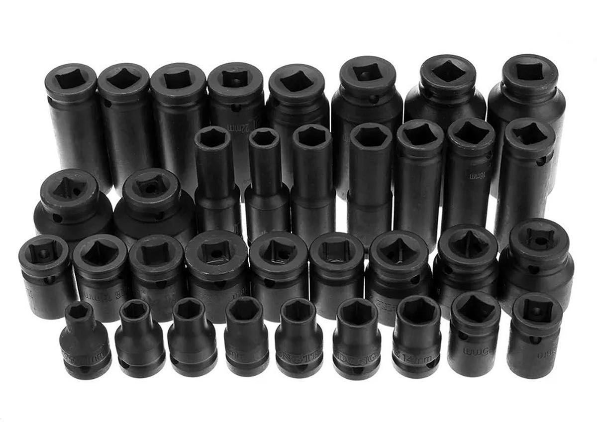  high quality 35 point impact socket Short 20 piece 8-24mm×1+27,30,32mm deep 15 piece 10,12-19mm×1+21,22,24,27,30,32 1/2 12.7mm