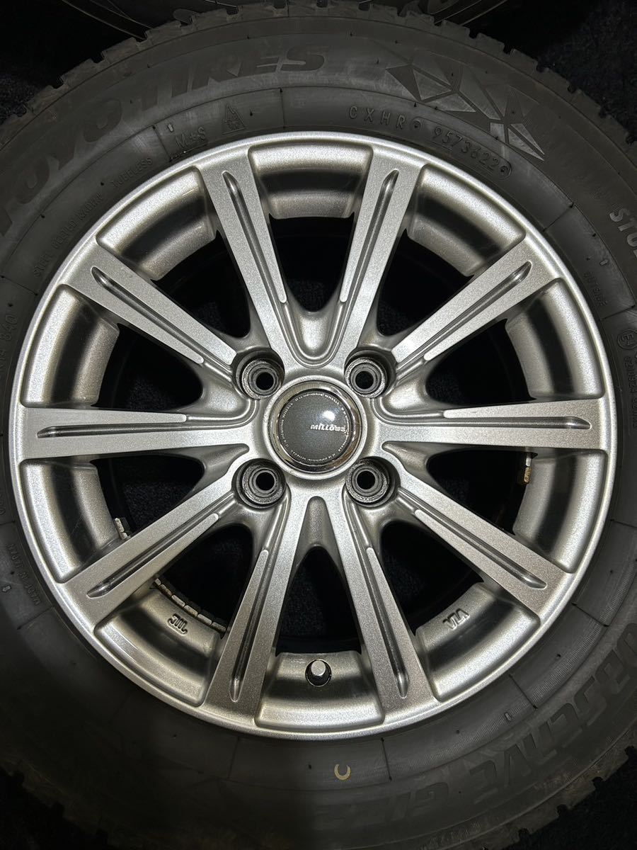 175/70R14 TOYO/GIZ2 22年製 MILLOUS 14インチ 5.5J ＋38 100 4H スタッドレス 4本 アクア ヤリス (南4-D838)_画像3