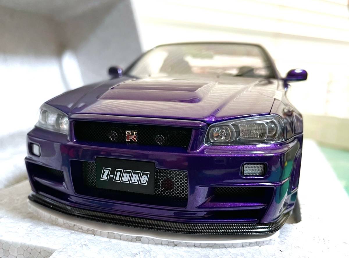 国内発送! 新品 MOTOR HELIX 1/18 nismo R34 GT-R Z-tune パープル エンジン、クレーン等セット BNR34 GTR R34 ニスモ モーターヘリックス_画像5