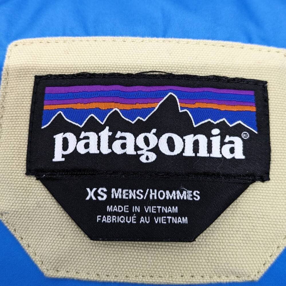 中古 Patagonia パタゴニア ビビー ダウンベスト ベージュ ネイビー XS 27586FA14 ジャケット メンズ_画像3