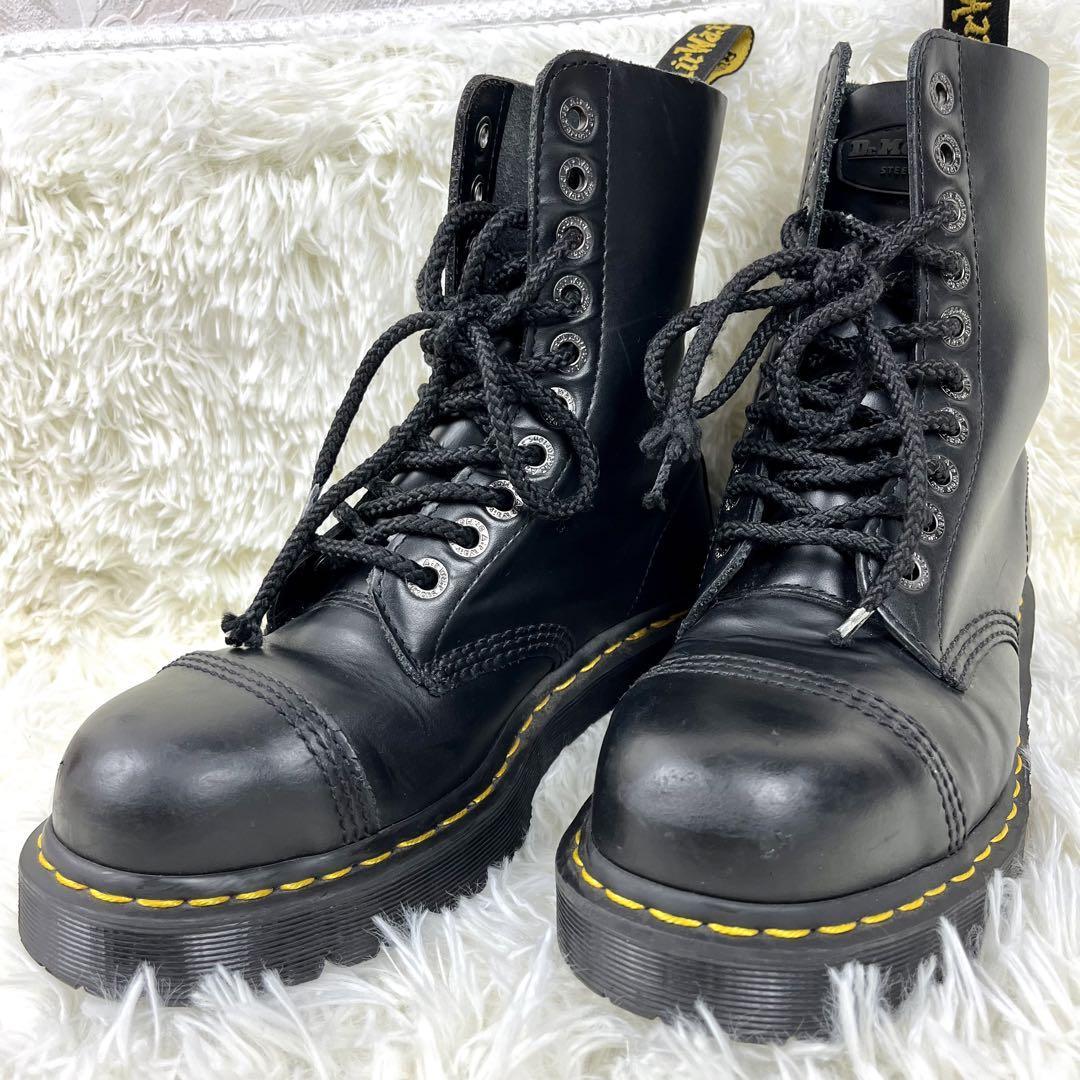 Dr.MARTENS ドクターマーチン STEEL TOE スチールトゥ レザー レースアップ 10ホール BXBソール 10966 UK6 黒 ブラック メンズ レディース_画像1