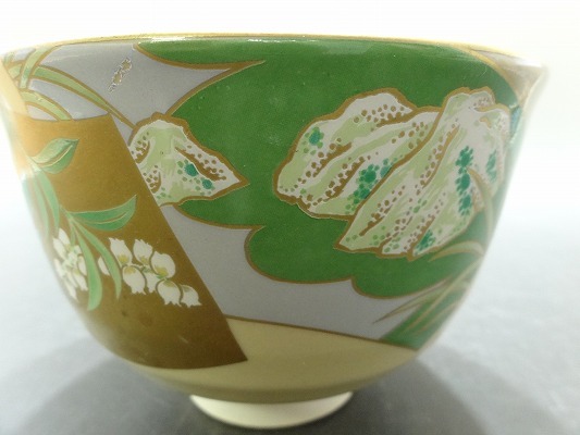 60Sk/Sk1-3桑野むつ子(睦子)御所の花 三月 花椿 抹茶碗 茶器 茶道具_画像8