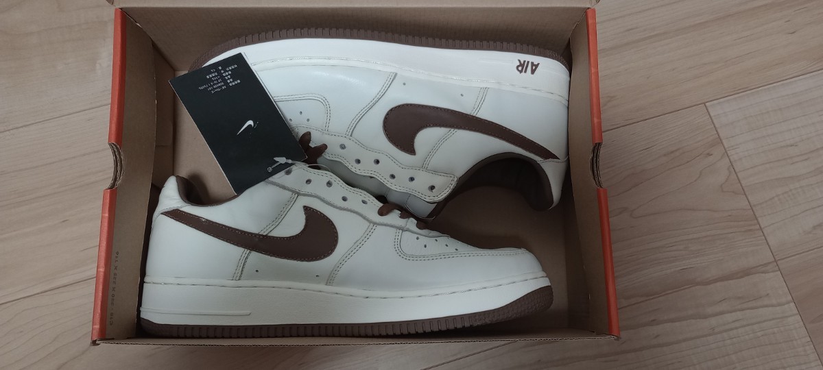 [未使用] 2004年製 WMNS NIKE AIR FORCE 1 PREMIUM SAIL/MIDIUM BROWN US12 309439-121 DEAD STOCK VINTAGE デッドストック ビンテージ_画像1