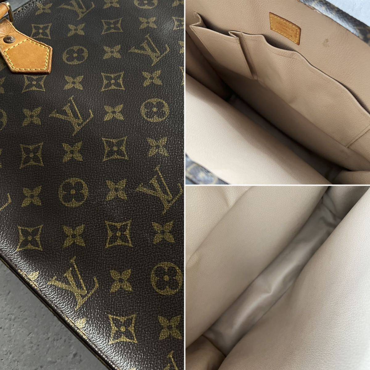 【鑑定済み正規品】LOUIS VUITTON ルイヴィトン モノグラムサックプラ ハンドバッグ レザートートバッグ ブラウン レディース M51140 _画像8