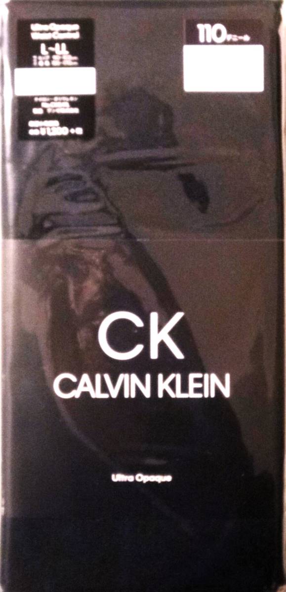 （レディス・厚手タイツ・新品）CALVIN KLEIN 110デニールタイツ L～LL ヒップ90～103㎝ 黒 マチ付 サブバンド設計 足型セット ￥1,200＋税_画像1