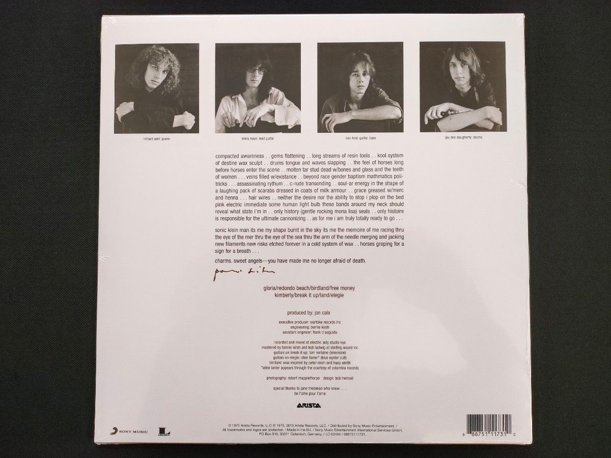 新品未開封LPレコード Patti Smith パティ・スミス名盤 Horses ホーセス1STアルバム アナログ盤 ドイツ盤
