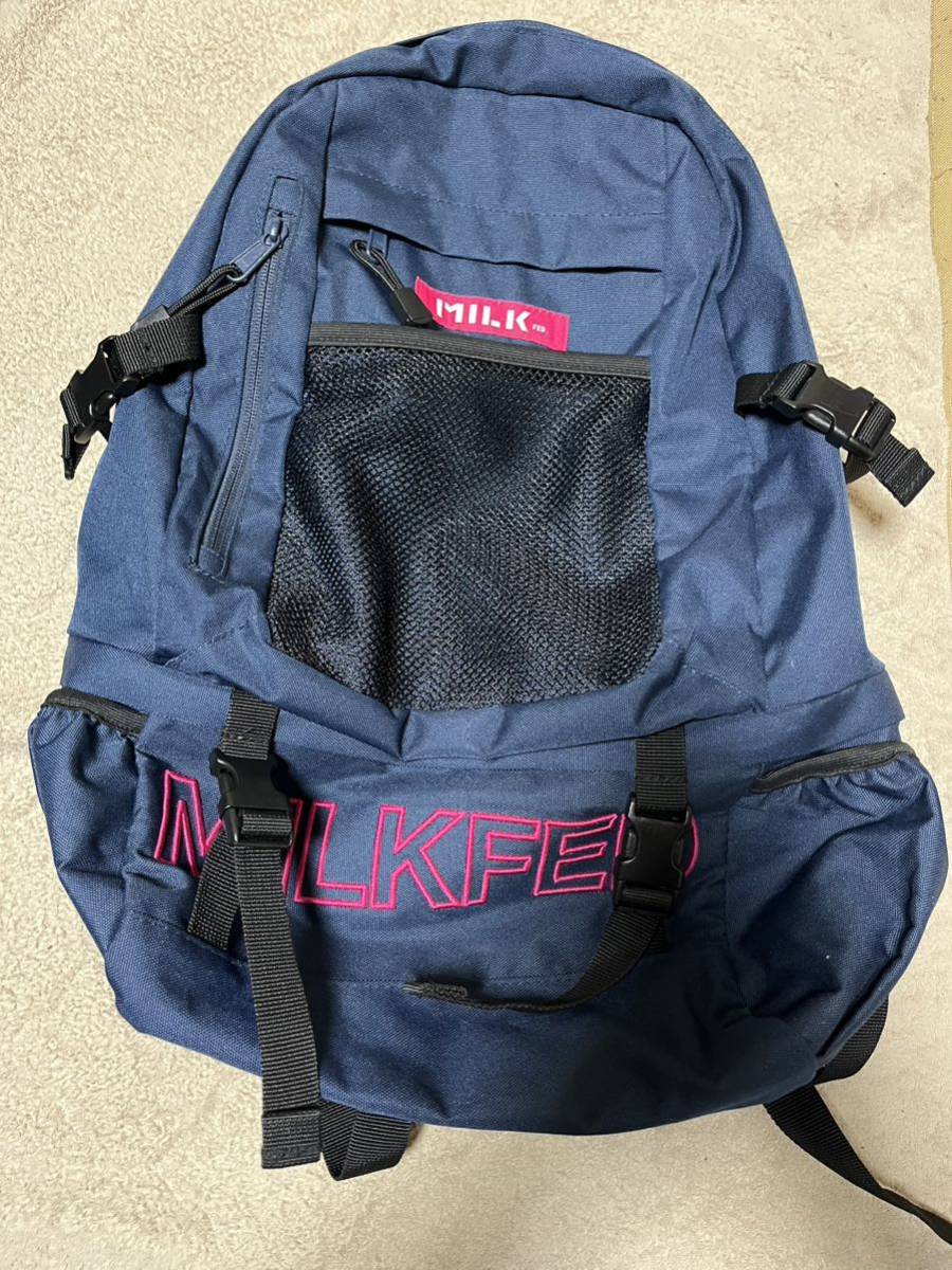 MILKFED ネイビー ピンク リュック 美品 MILKFED ミルクフェド バックパック リュックサック ネイビー