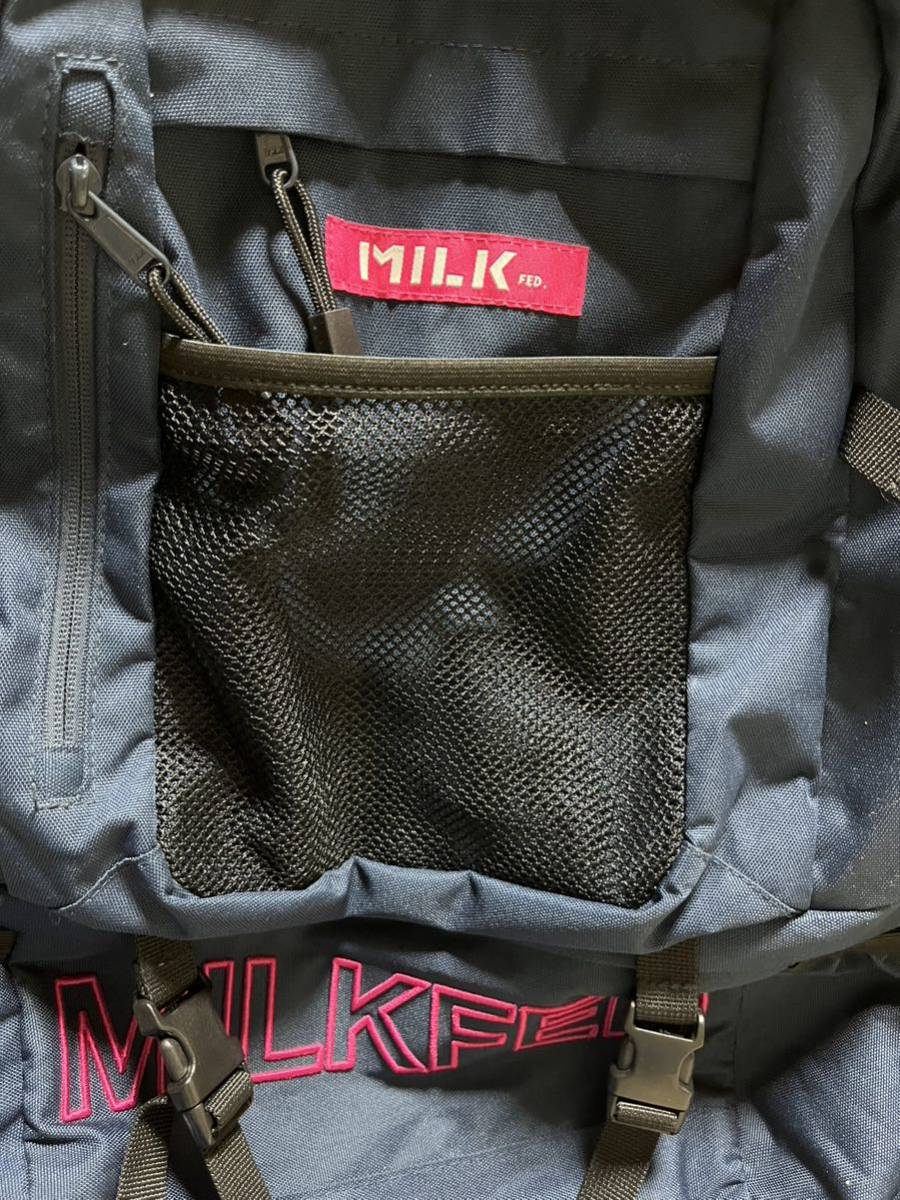 MILKFED ネイビー ピンク リュック 美品 MILKFED ミルクフェド バックパック リュックサック ネイビー