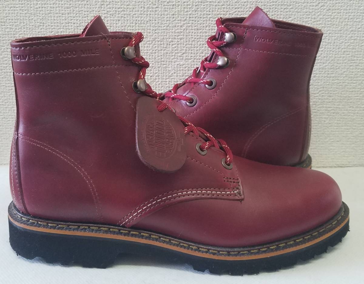 新品☆ウルヴァリン☆デュバル☆1000マイルブーツ☆W40040☆ダークレッドレザー☆25.5㎝☆7.5D