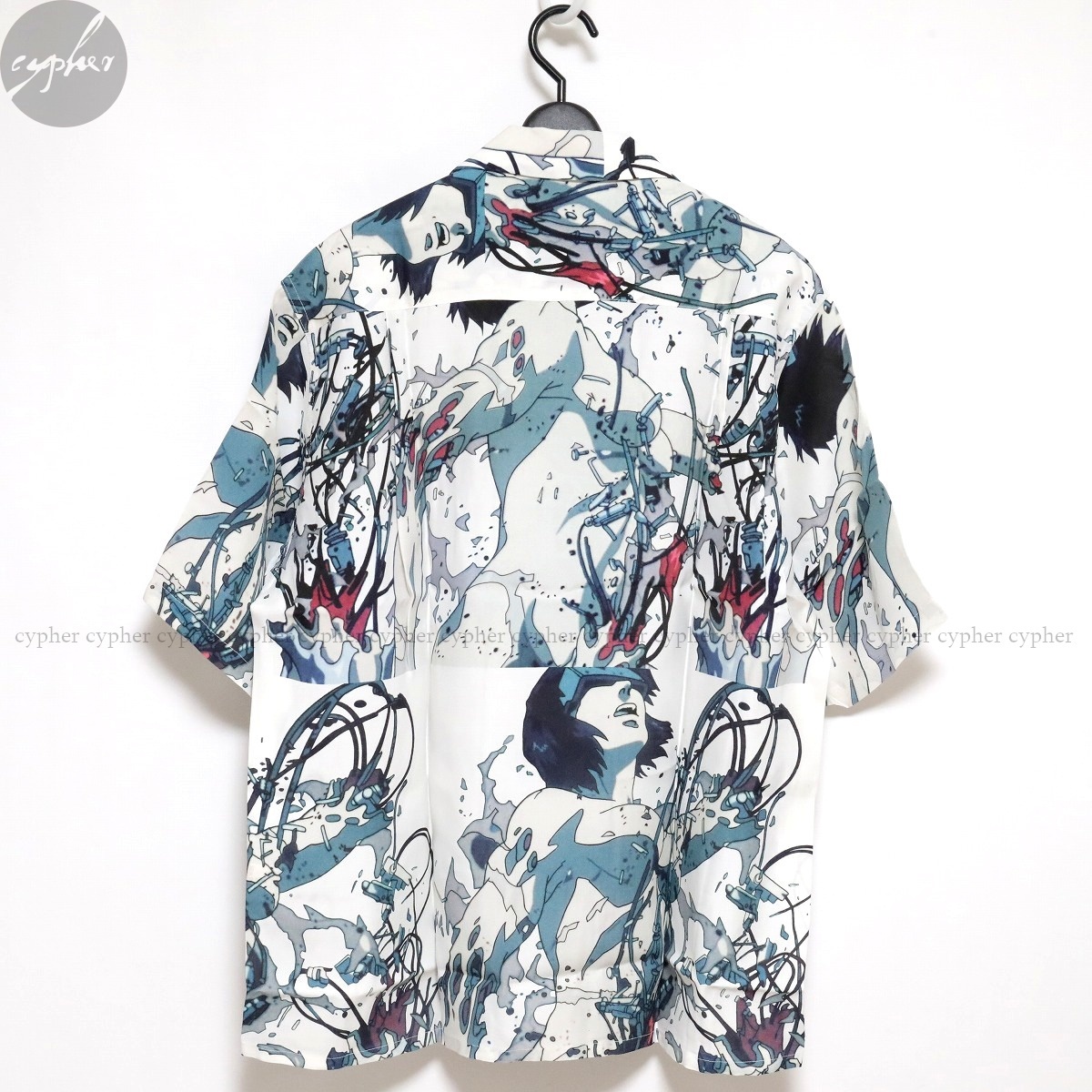 XS 新品 23SS WACKOMARIA GHOST IN THE SHELL HAWAIIAN SHIRT ワコマリア 攻殻機動隊 ハワイアン シャツ アロハ 半袖 GITS-WM-HI04 白 総柄_画像2