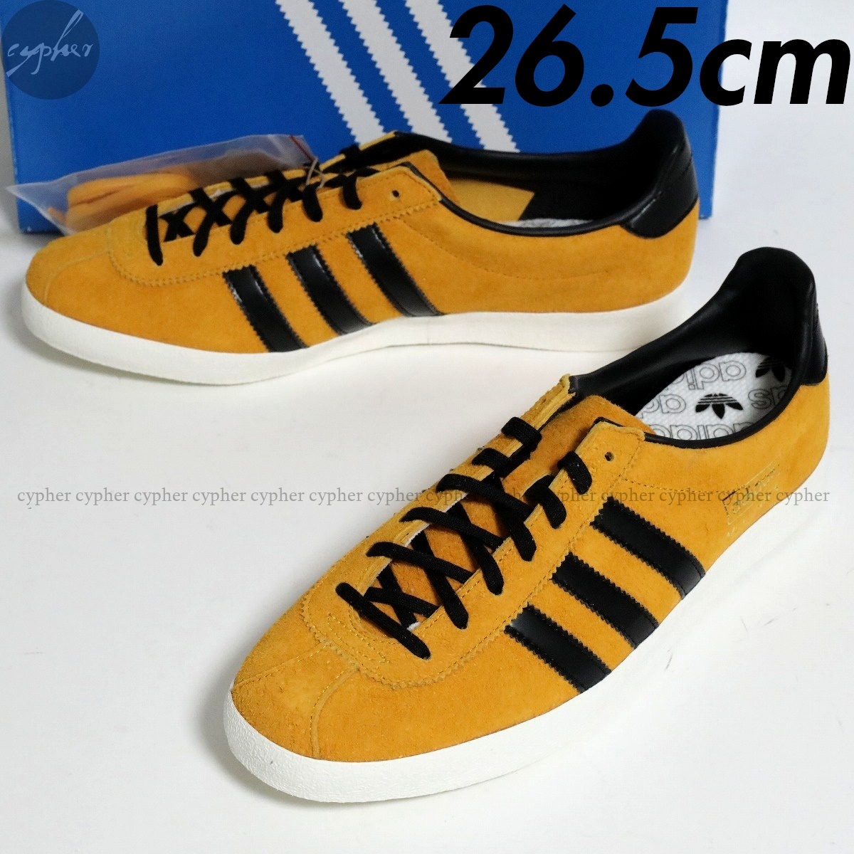 US8.5 26.5cm 新品 adidas MEXICANA スエード レザー スニーカー チーム カレッジ ゴールド H01823 黄 橙 黒 アディダス メキシカーナ 復刻_画像1