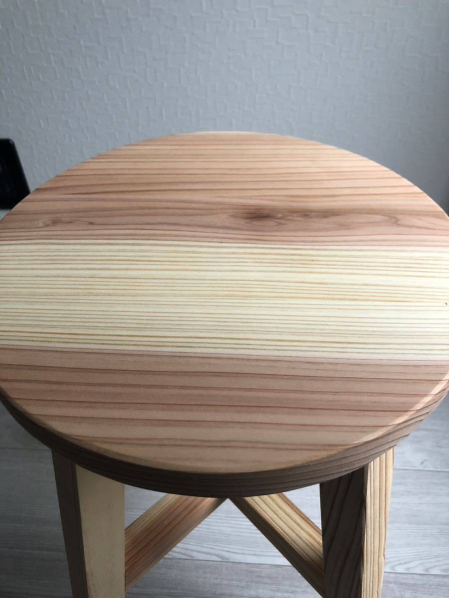 丸椅子スツール木製おしゃれサイドテーブルhandmade無垢材、2脚セット、natural_画像4