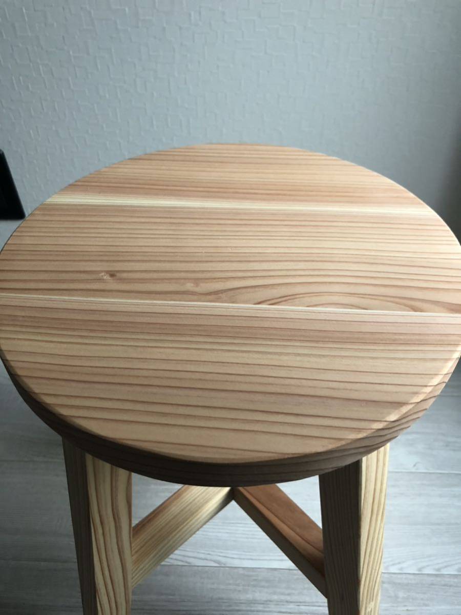 丸椅子スツール木製おしゃれサイドテーブルhandmade無垢材、2脚セット、natural_画像5