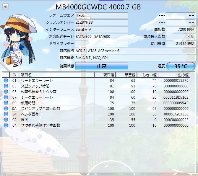 YS0154★検査済★HP 3.5インチ 内蔵HDD MB4000GCWDC 4TB ST4000NM0033_画像3