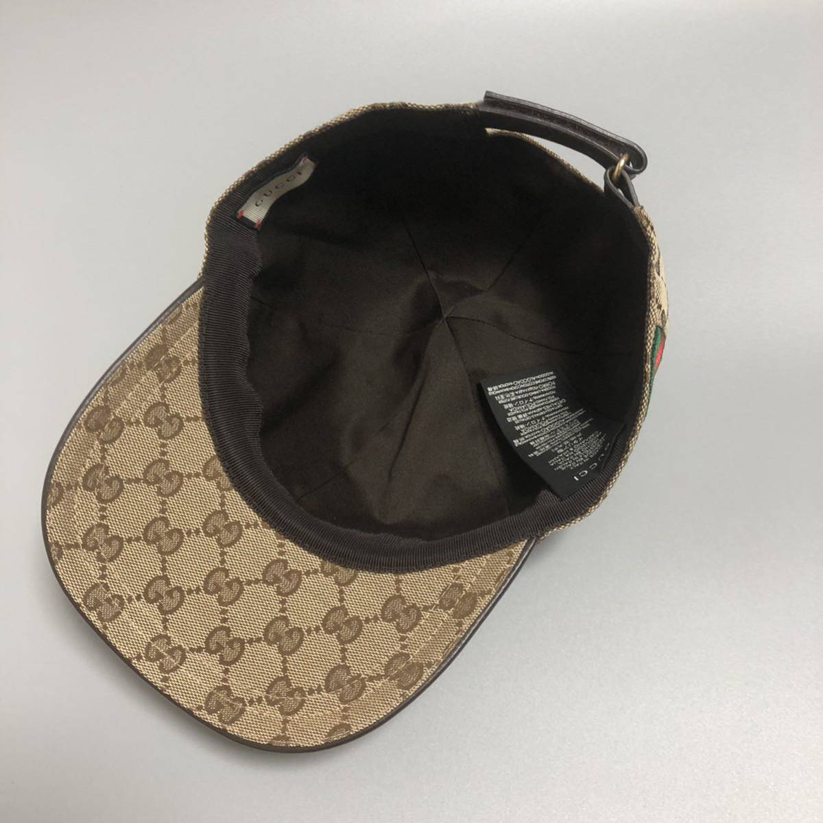 GUCCI グッチ GGキャンバス キャップ 帽子 200035 ウェブライン L #59 メンズ レディース ベースボールキャップ 中古_画像5