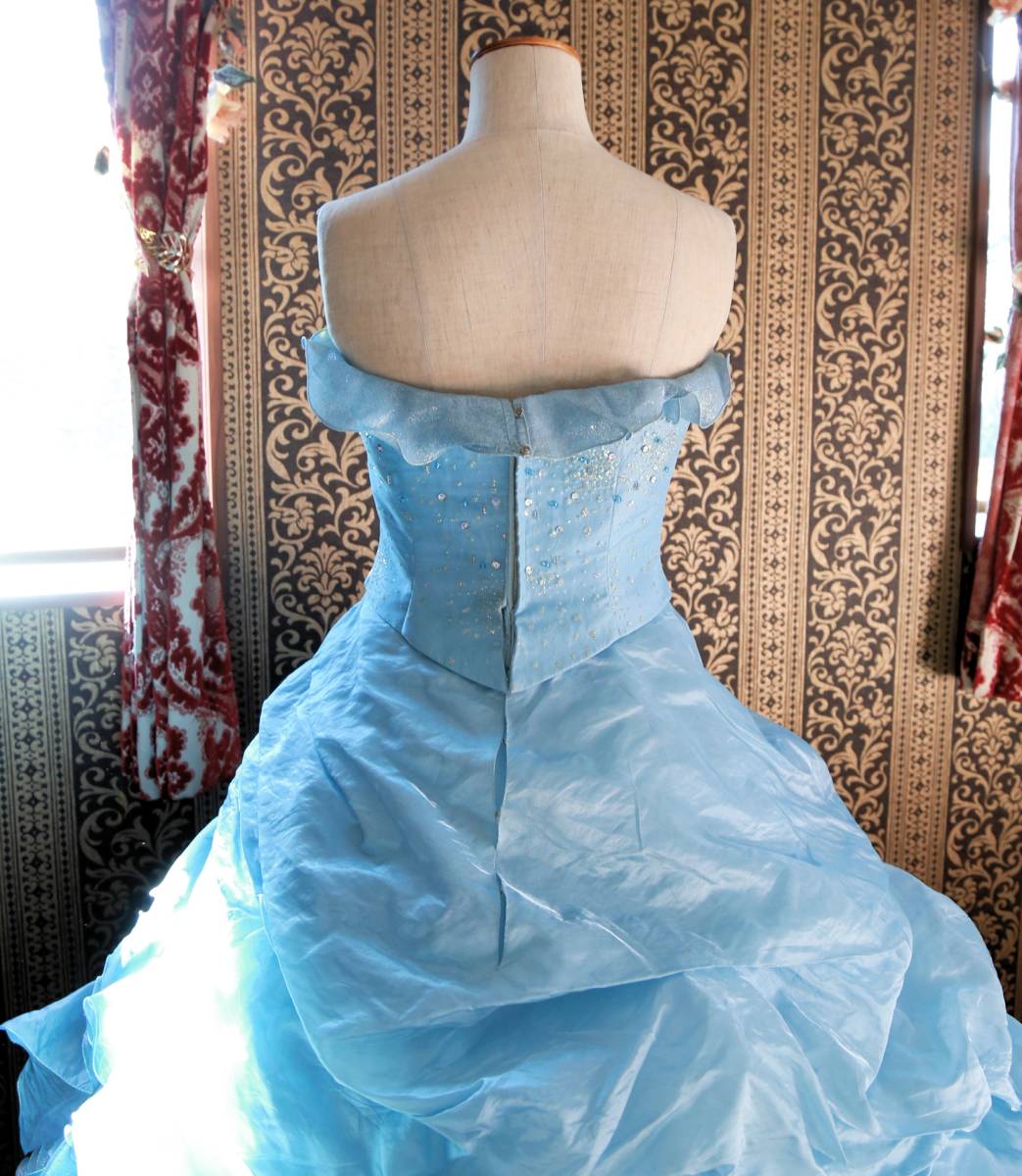 LANCETTY high class wedding dress 7 number 8 number S~M size light blue color dress made in Japan 