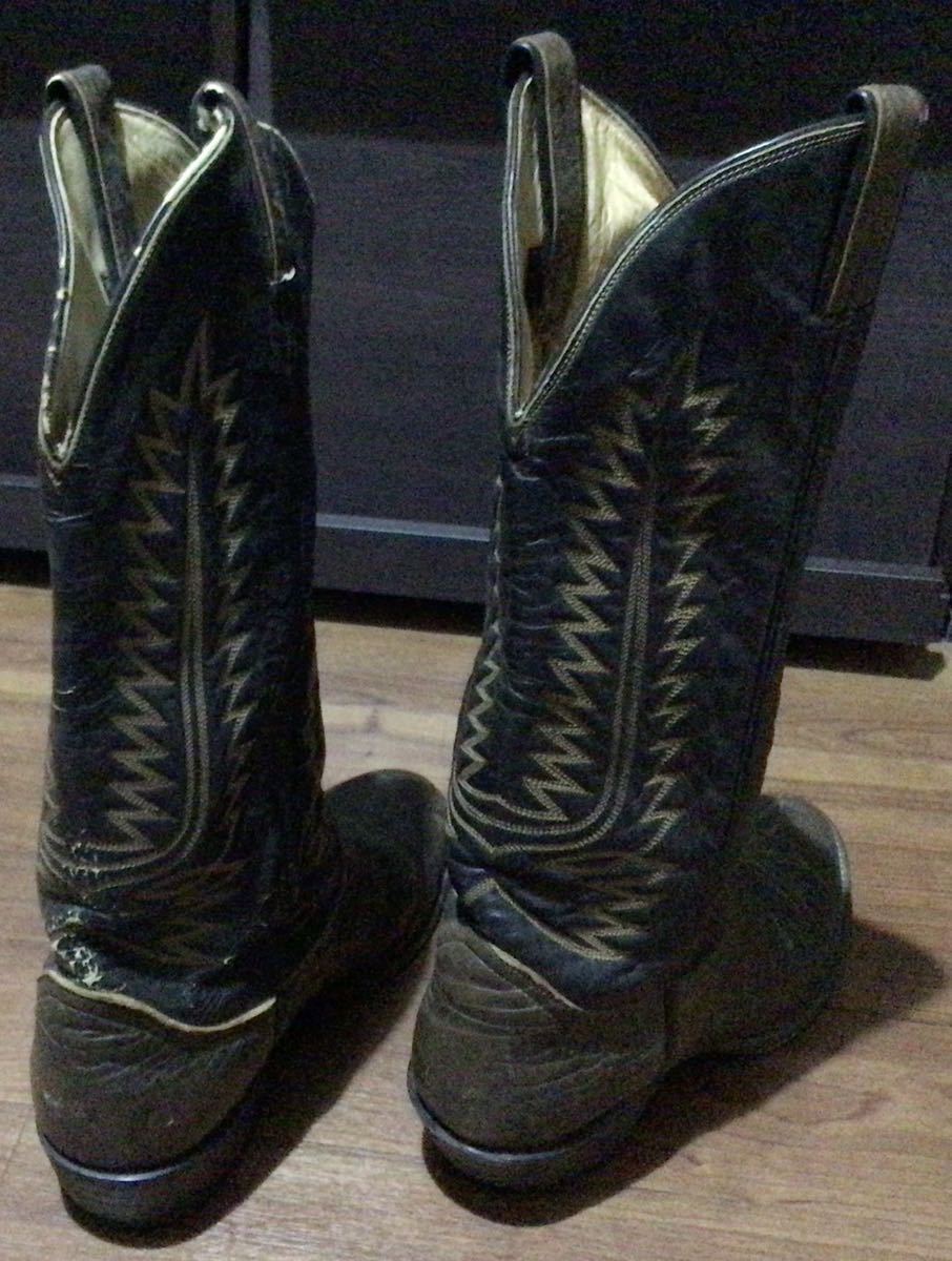  Tony Lama ковбойские сапоги 8 размер (25.5-26cm)* натуральная кожа kau Boy TONY LAMA чай чёрный 
