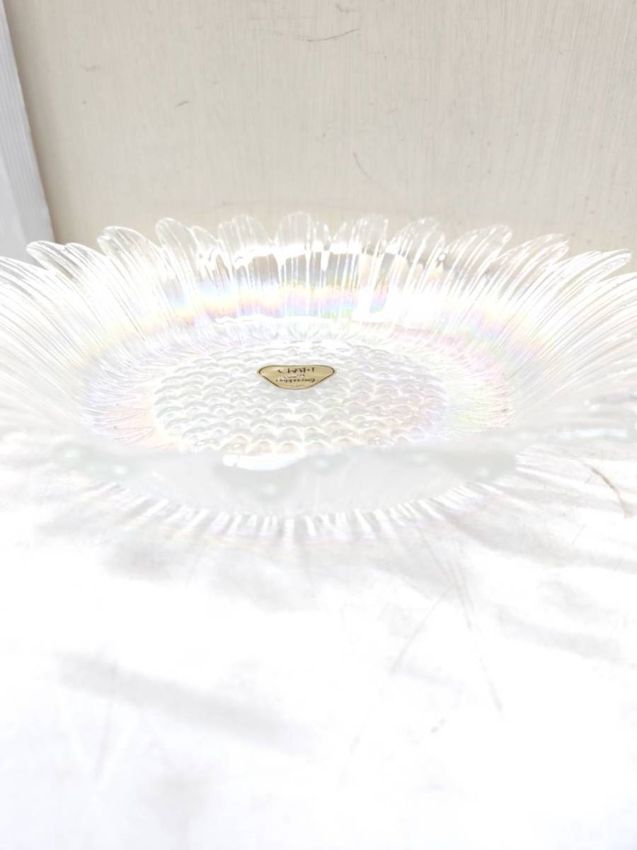 送料無料g27367 KAMEI GLASS 大皿 プレート 約33cm 亀井 硝子 カメイガラス 食器 洋食器_画像2
