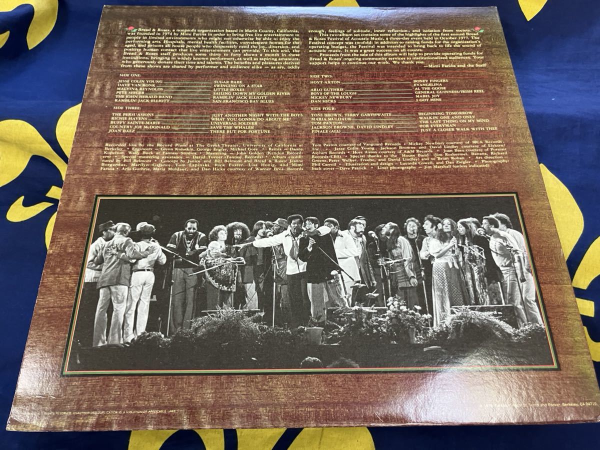 Jackson Browne他★中古2LP/US盤「Bread＆Roses～Festival Of Acoustic Music」_画像2