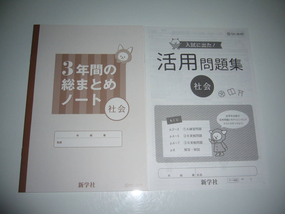 新品未使用　3年間の総まとめ問題集　社会　新学社　解説・解答集　3年間の総まとめノート　入試に出た！ 活用問題集　高校受験　高校入試_画像2