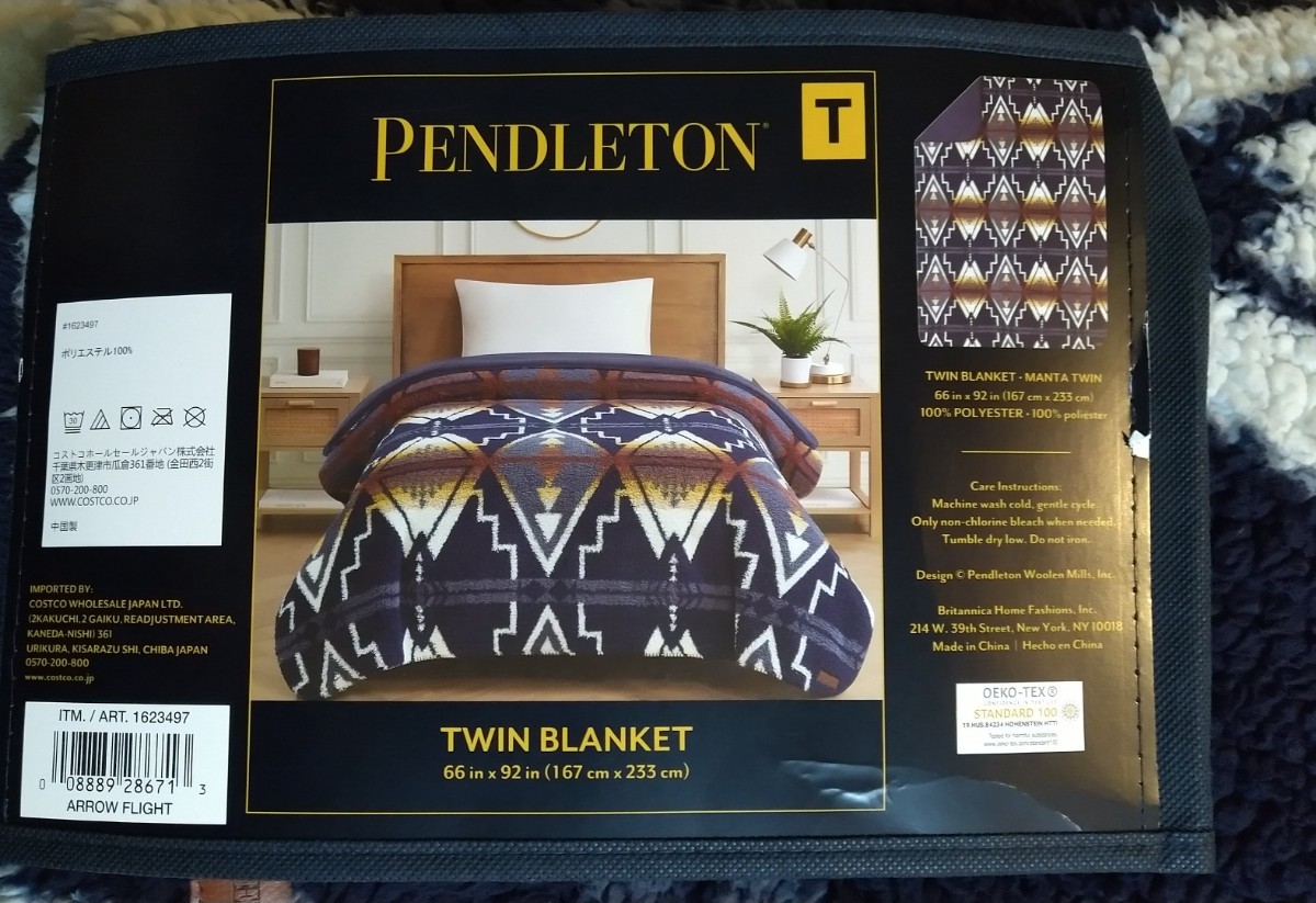 ペンドルトン PENDLETON ブランケット BoA ボア フリース ポリエステル ツイン 167×233cm ネイビー _画像2