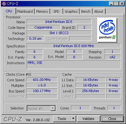 INTEL PentiumIII 600E MHz SECC2 (Slot1) ★Coppermineコア★_画像1