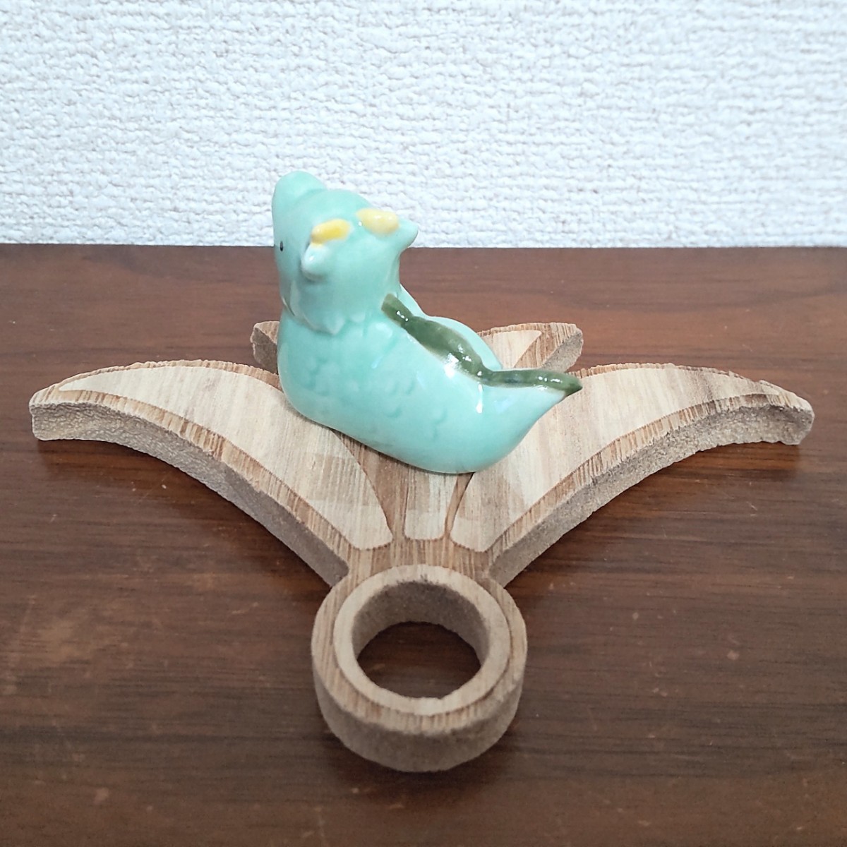  new goods . year New Year interior objet d'art ornament ornament New Year decoration wooden pcs pedestal stand desk miniature miscellaneous goods dragon dragon . wood .. thing feather 