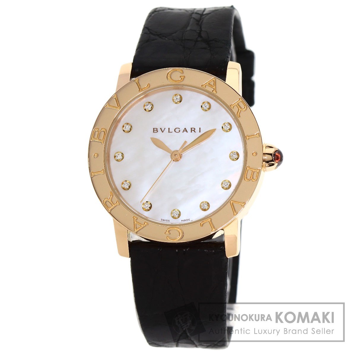 BVLGARI BVLGARY BBLP33G BVLGARY BVLGARY наручные часы K18 розовое золото кожа мужской б/у 