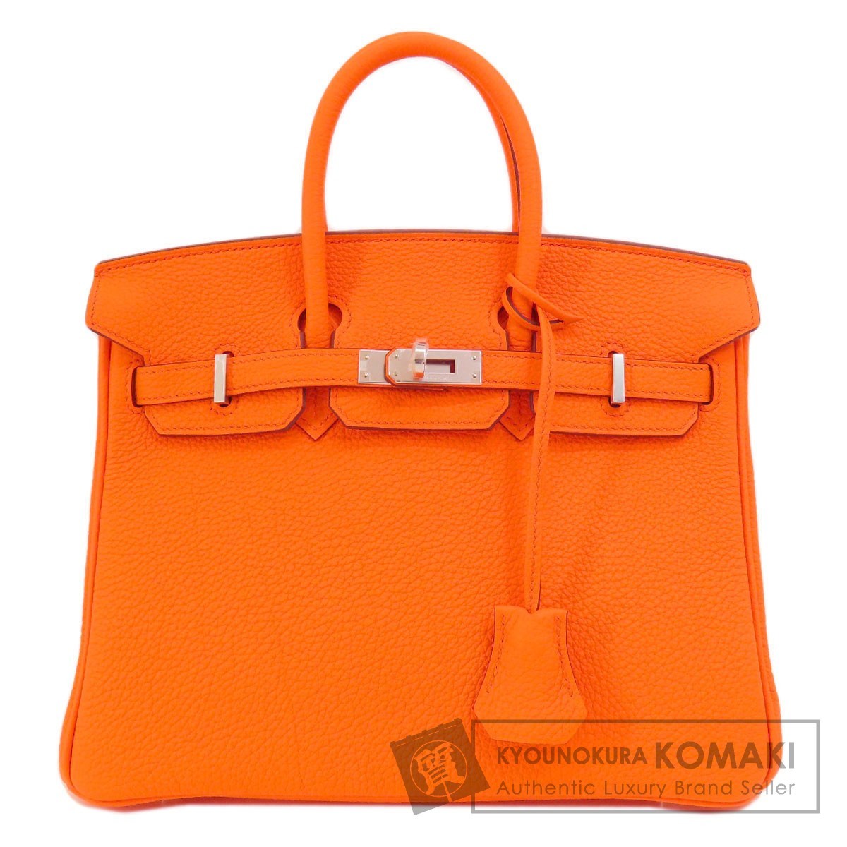 HERMES エルメス バーキン25 オレンジミニアム シルバー金具 ハンドバッグ トゴ レディース 中古