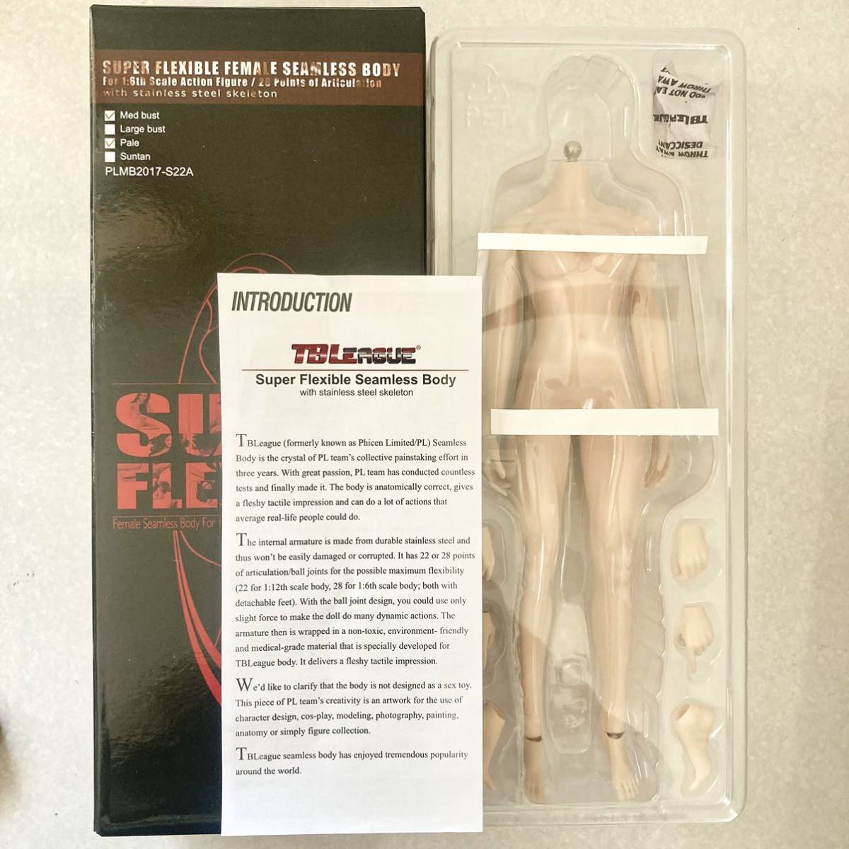 デッサン人形 TBleague SUPER FLEXIBLE 1/6 シームレス素体 ヘッドなし スーパーフレキシブル ファイセンフィギュア mid bust pale 04_画像1