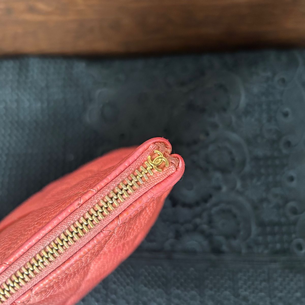 CHANEL クラッチバッグ マトラッセ ピンク キャビア　金　ラージポーチ　iPadケース　キルティング セカンドバッグ