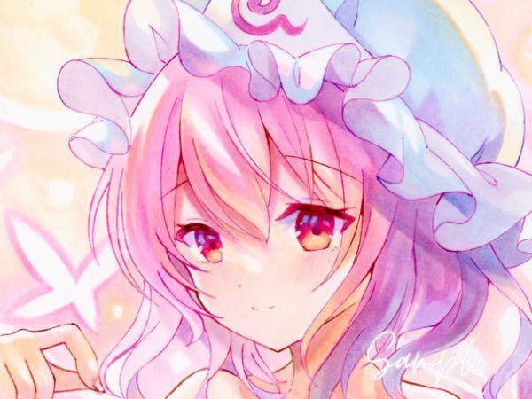 ◇◇◇同人手描きイラスト 東方project 西行寺幽々子 原画 ◇◇◇同人手描きイラスト 東方project 西行寺幽々子 原画
